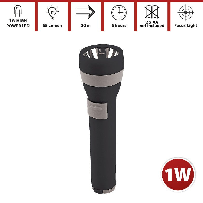 Torcia portatile a LED in ABS Ignition Velamp 1W 65 lumen resistente agli urti