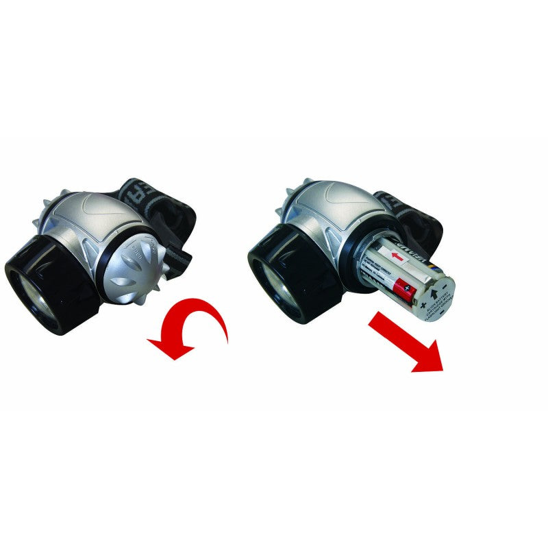 Lampada frontale a LED 1W 40 lumen con fascia doppia regolabile Velamp