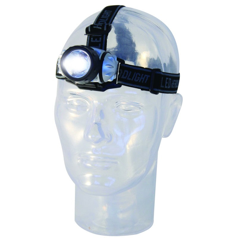 Lampada frontale a LED 1W 40 lumen con fascia doppia regolabile Velamp