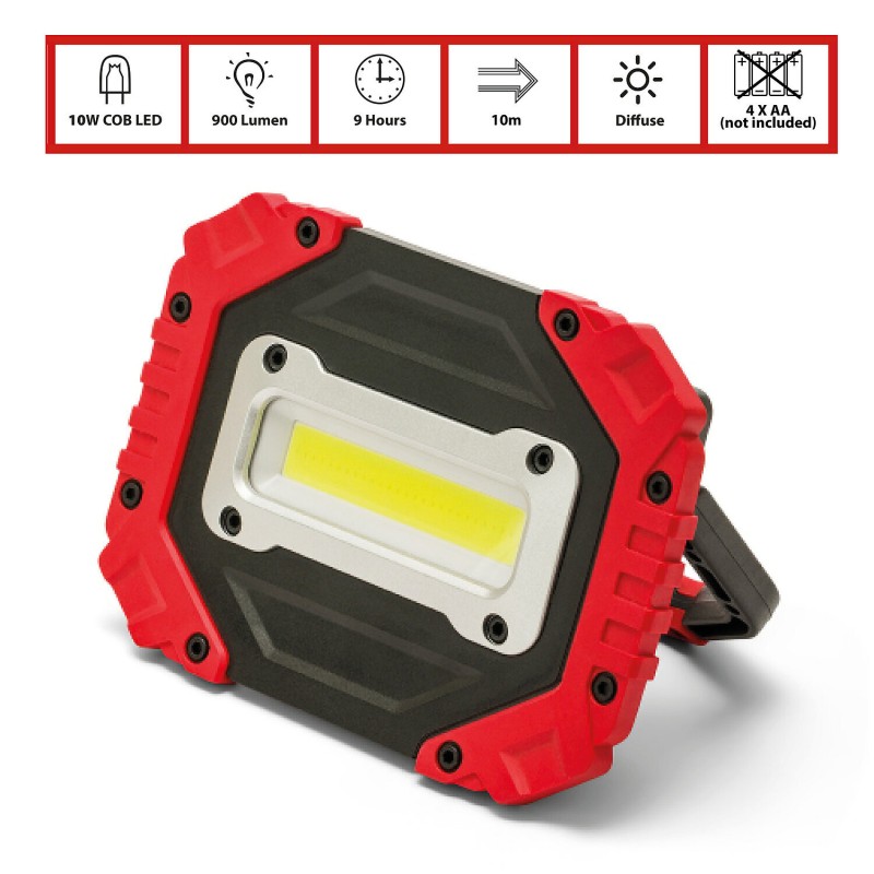 Proiettore da lavoro a LED COB Odissey 900 lumen 4AA portatile Velamp