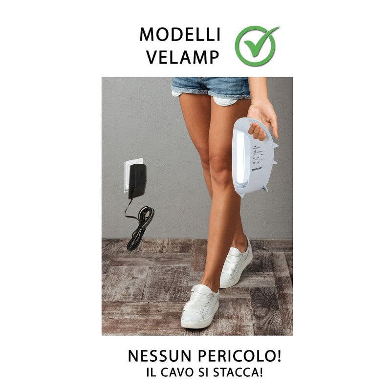 Lanterna di emergenza LED ricaricabile Ovidea Velamp 320 lumen anti-blackout