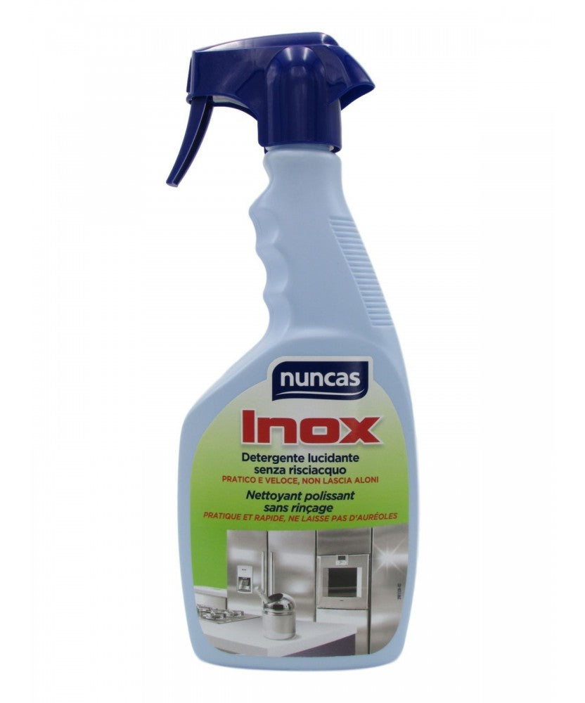Detergente spray lucidante per acciaio inox e superfici metalliche 500 ml Nuncas