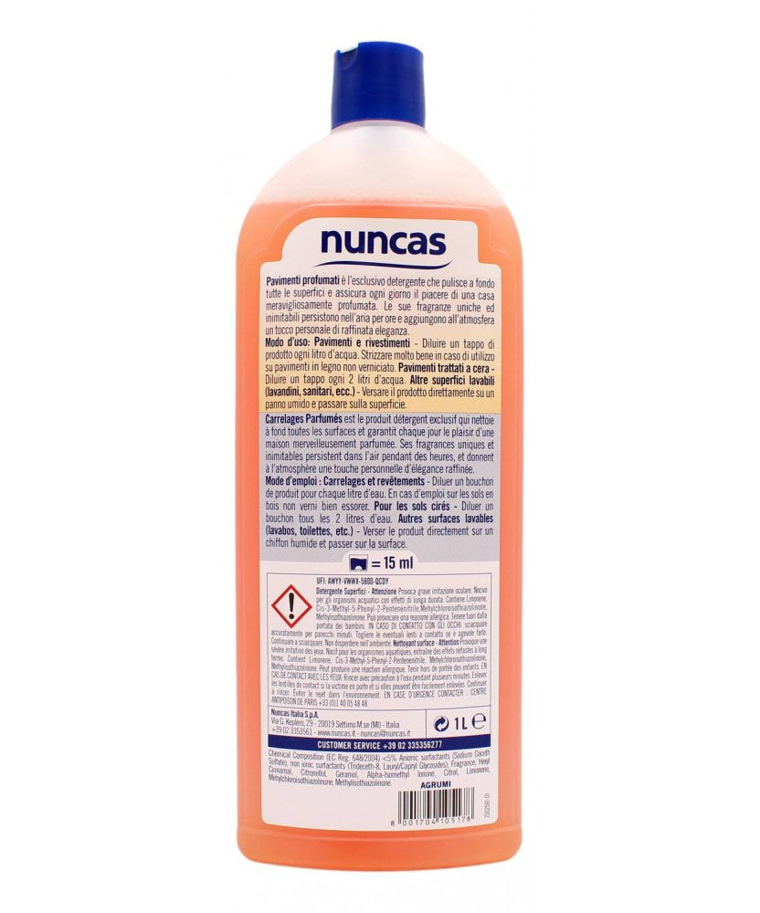 Detergente profumato per pavimenti fragranza Agrumi 1 litro Nuncas