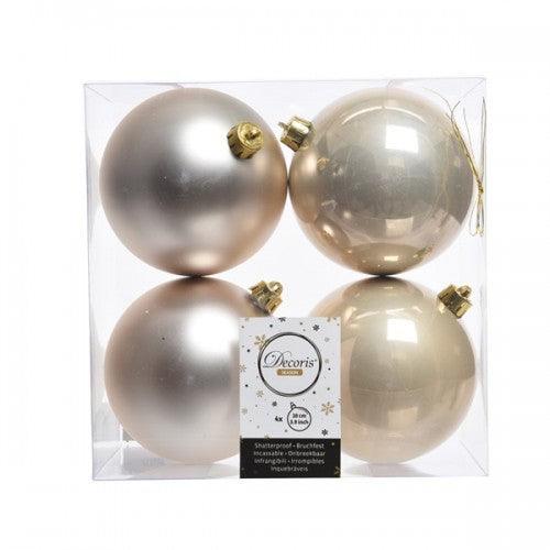 Palline natale 4 pezzi diametro 10cm colore perla Kaemingk - Brico Sapiens - L' evoluzione del fai da te