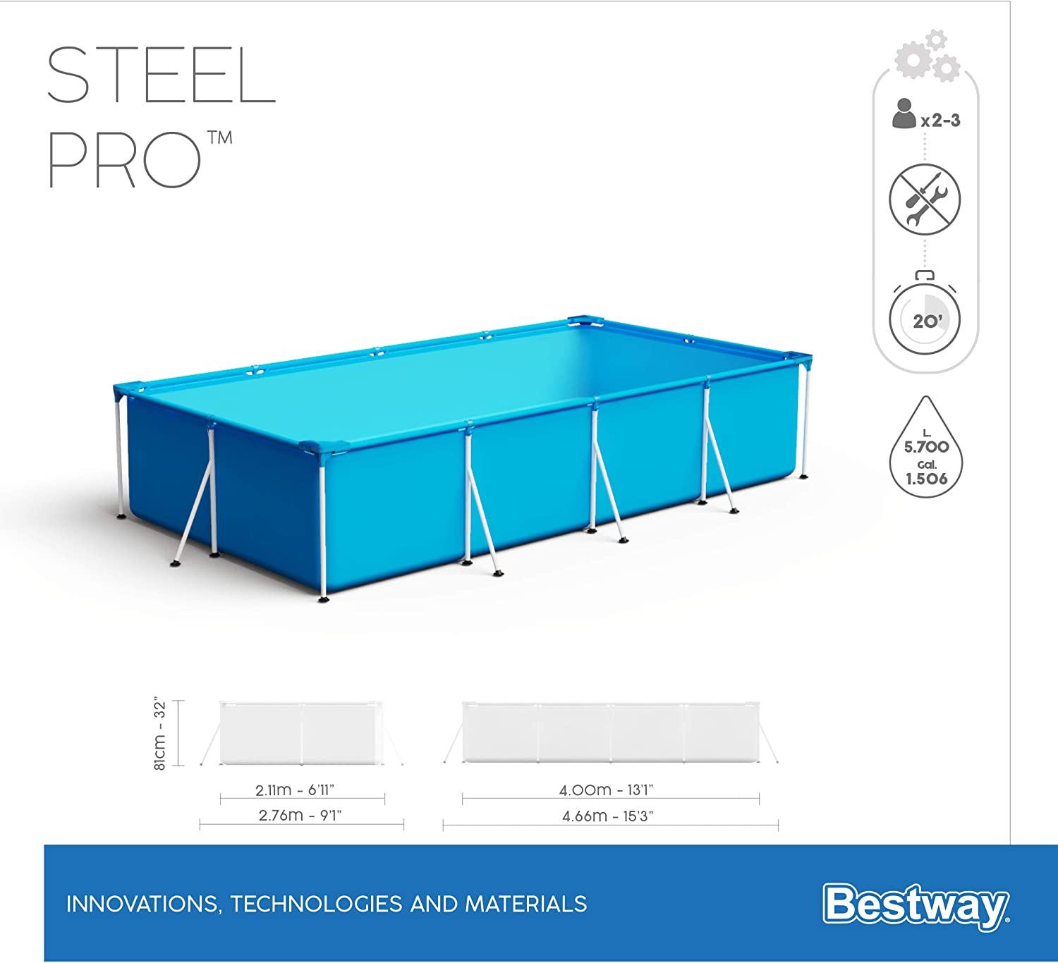 Piscina fuori terra rettangolare 400x211x81 Steel Pro Frame Bestway - Brico Sapiens - L' evoluzione del fai da te