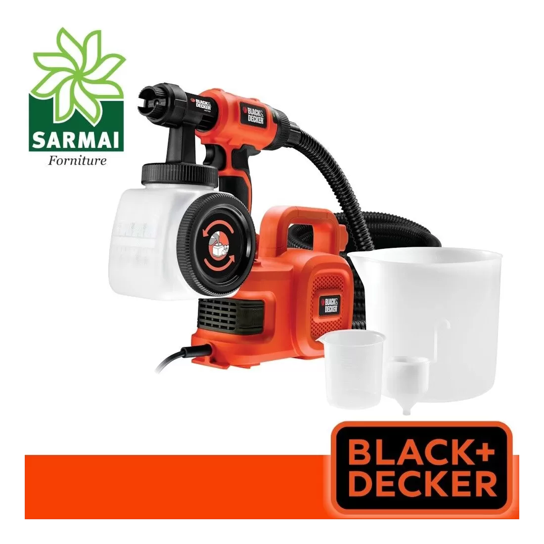 Pistola a Spruzzo Professionale Black+Decker HVLP400C con Base a Terra e Serbatoio a Riempimento Laterale