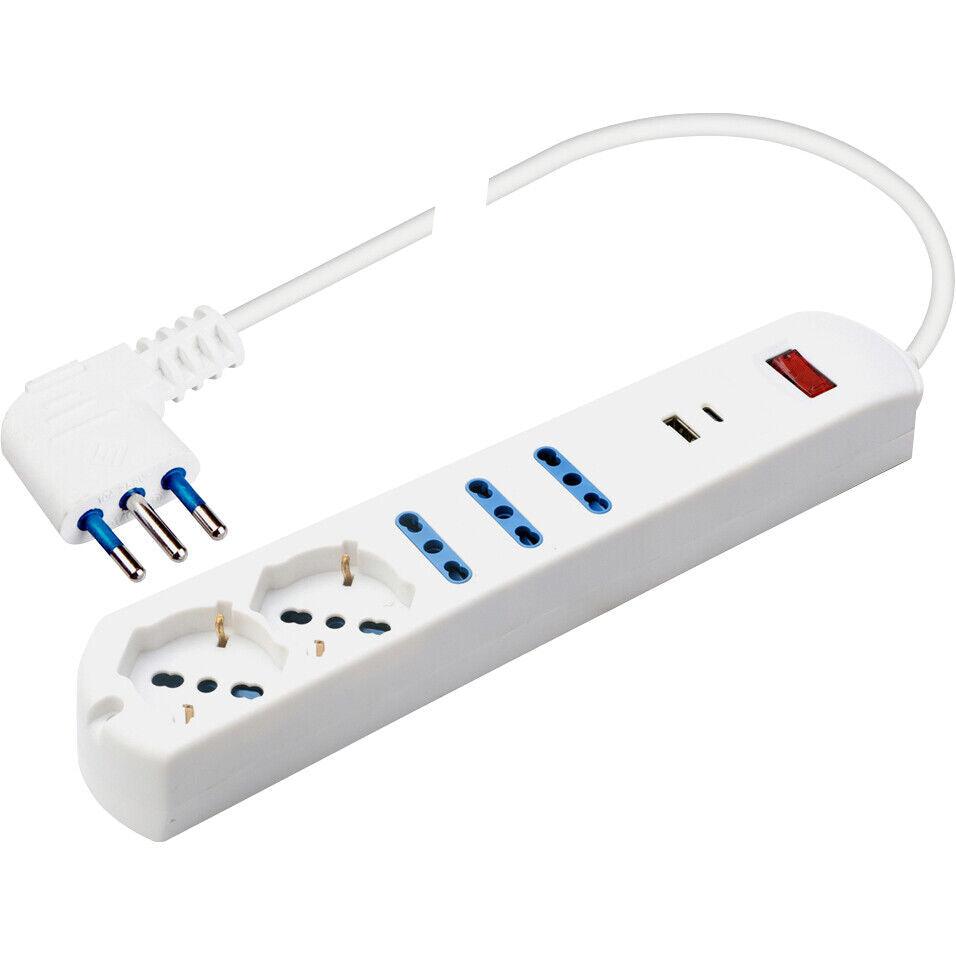 Presa evo quintupla con Usb + 3 da 10/16A +2Italiane/tedesche Polypool - Brico Sapiens - L' evoluzione del fai da te