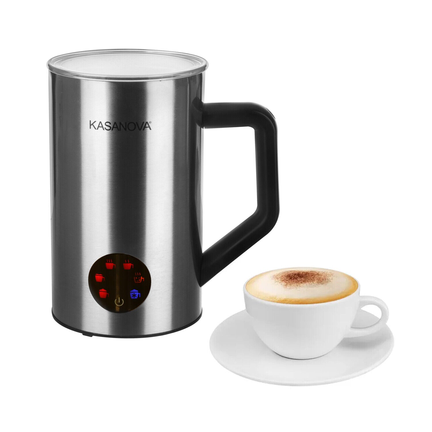 Montalatte elettrico digitale, 6 funzioni, 550W acciaio grigio Kasanova