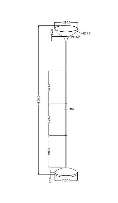 Lampada da terra moderna Dezwo H180 cm bianca E27 con braccio lettura E14 Trio Lighting