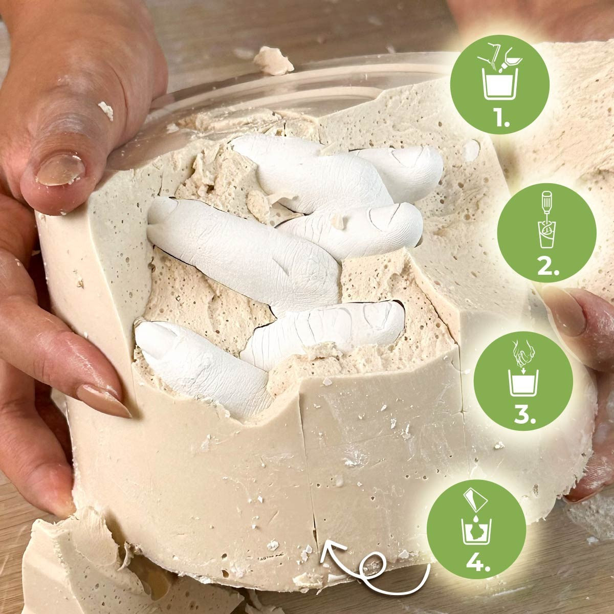 Kit calco mani 3D per coppia e famiglia Love Cast Gesso Ceramico Love Cast
