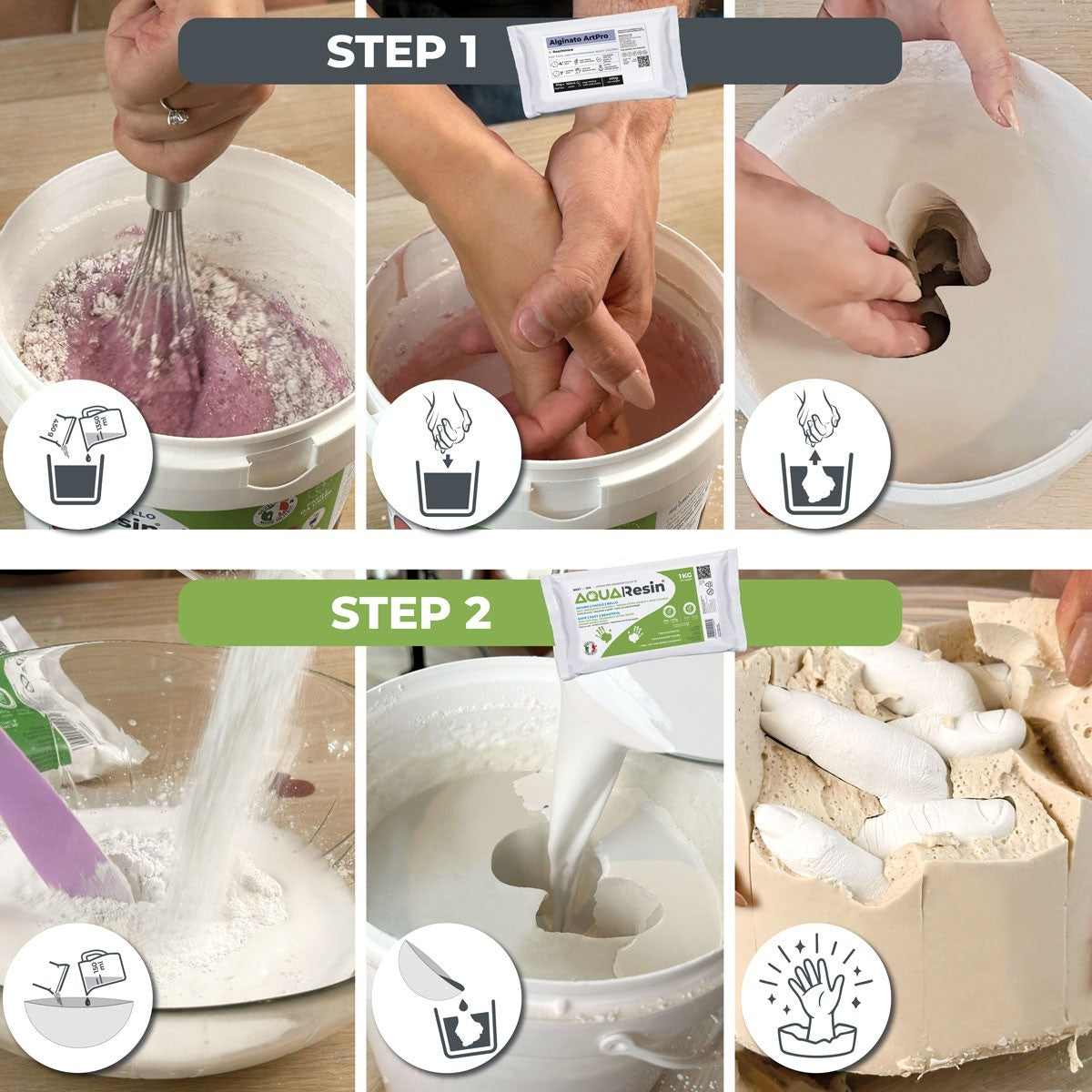Kit calco mani 3D per coppia e famiglia Love Cast Gesso Ceramico Love Cast