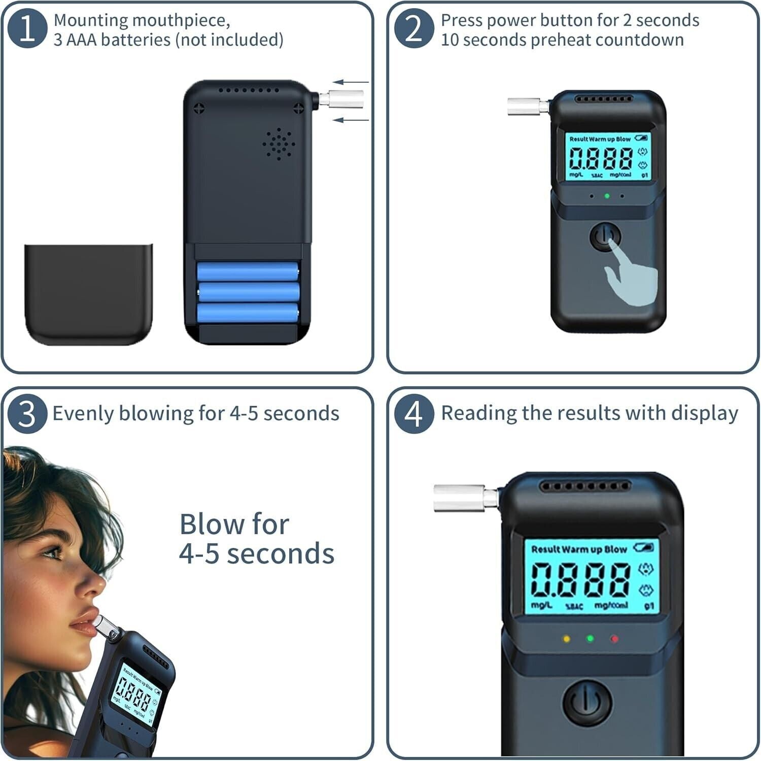 Etilometro elettrico portatile (alcol test) Mulin