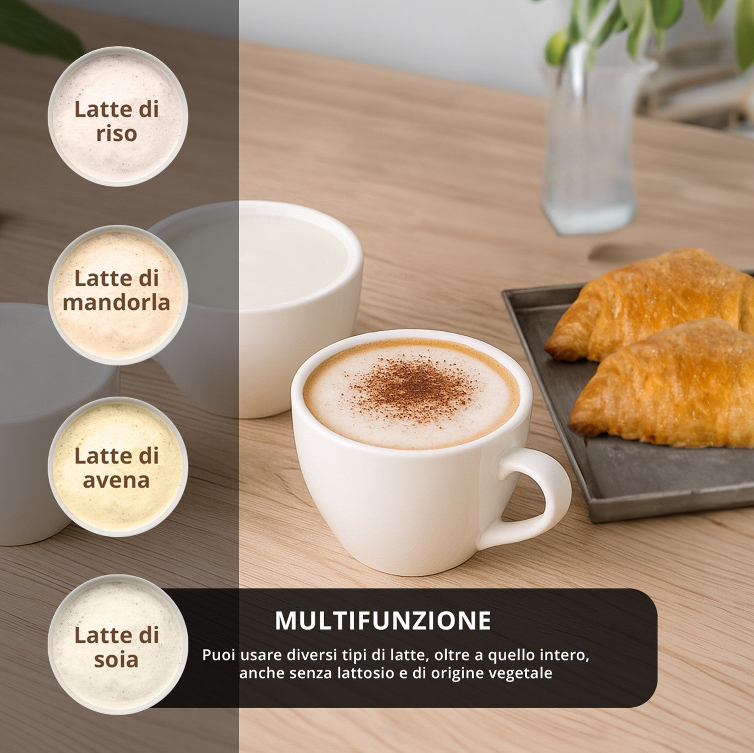 Montalatte elettrico 4 in 1 verde 500 W verde Kasanova