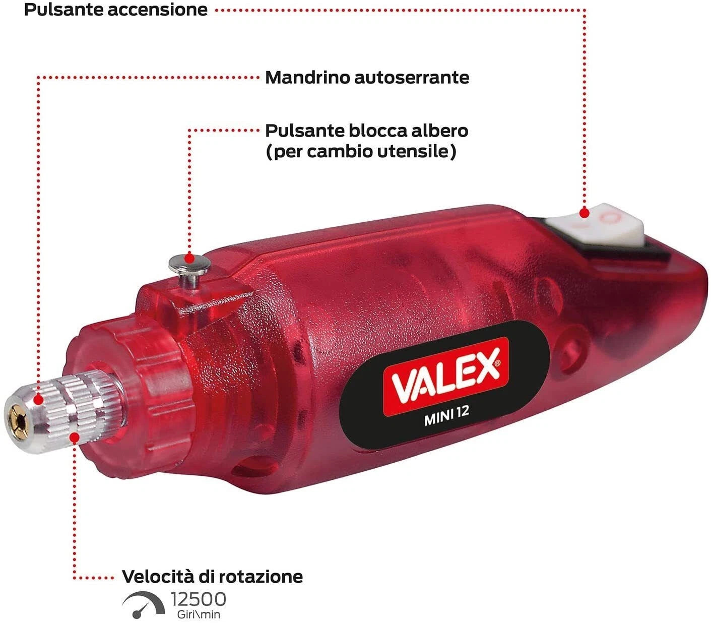 Mini incisore rotante multifunzione modello 12 per modellismo e hobbistica VALEX