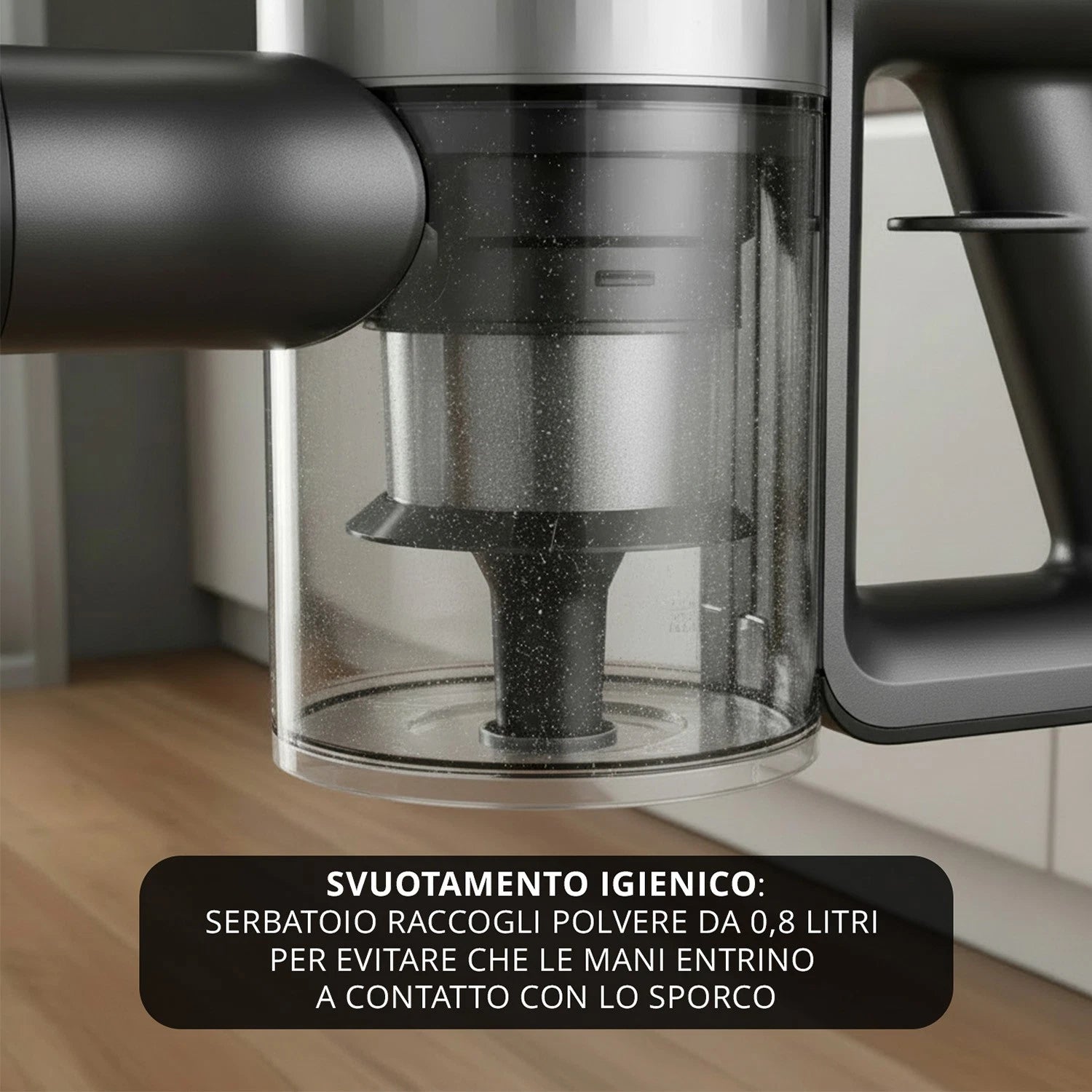 Scopa ciclonica senza fili 250W argento grigio Kasanova