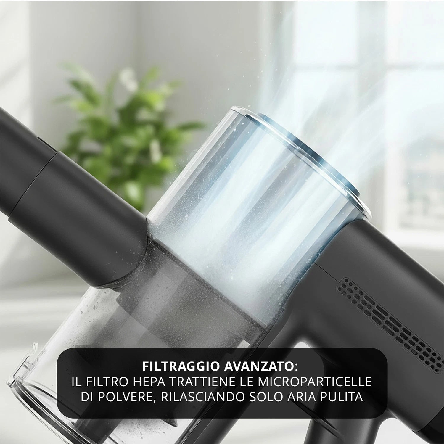 Scopa ciclonica senza fili 250W argento grigio Kasanova