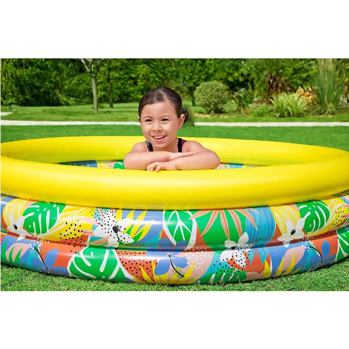 Piscina Gonfiabile Bestway Fantasia Floreale a 3 Anelli 168x38 cm, Piscina per Bambini e Famiglia | Bestway