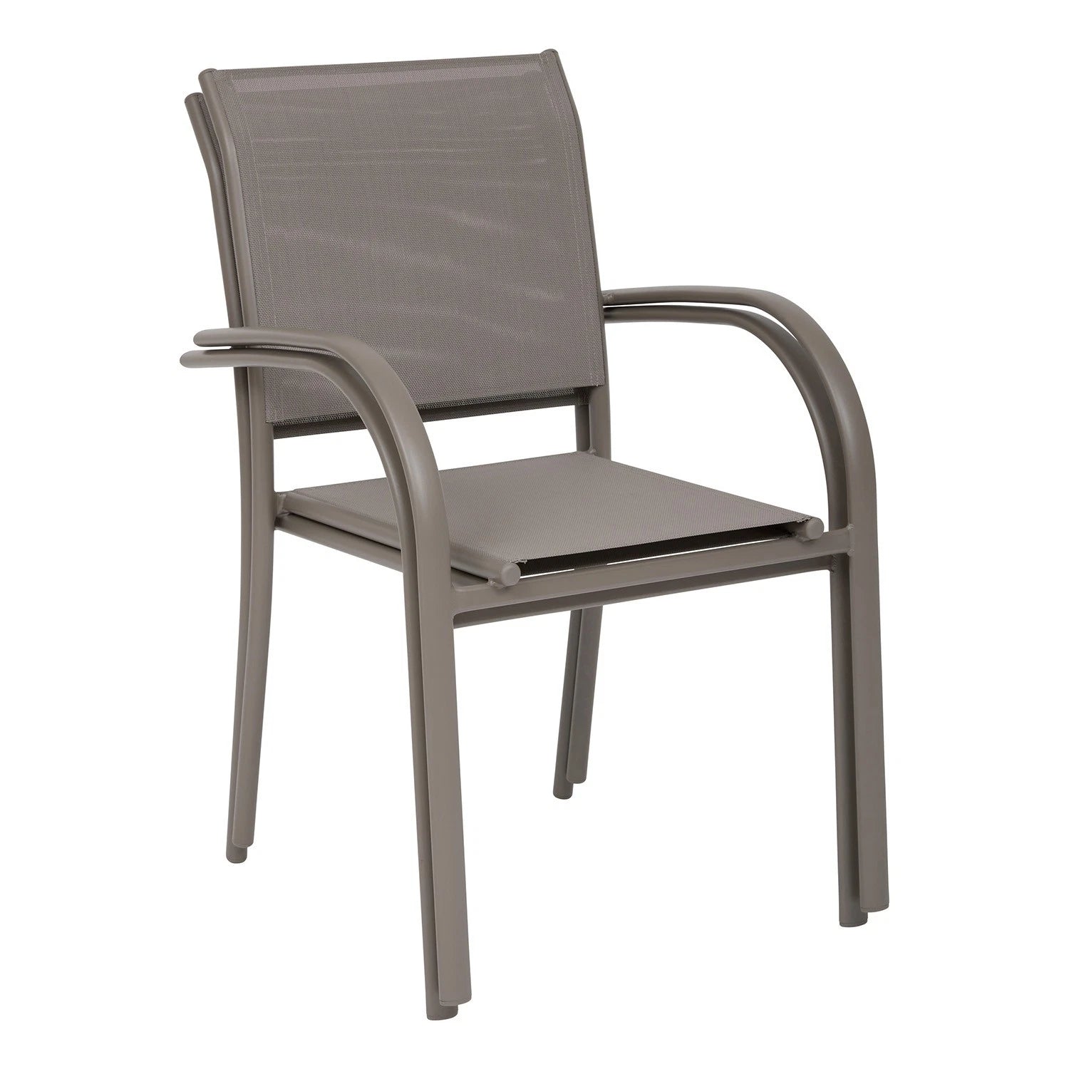 Sedia da Giardino Kasanova Piazza con Braccioli Marrone Caffè, Struttura in Alluminio Impilabile | 56x65x88 cm