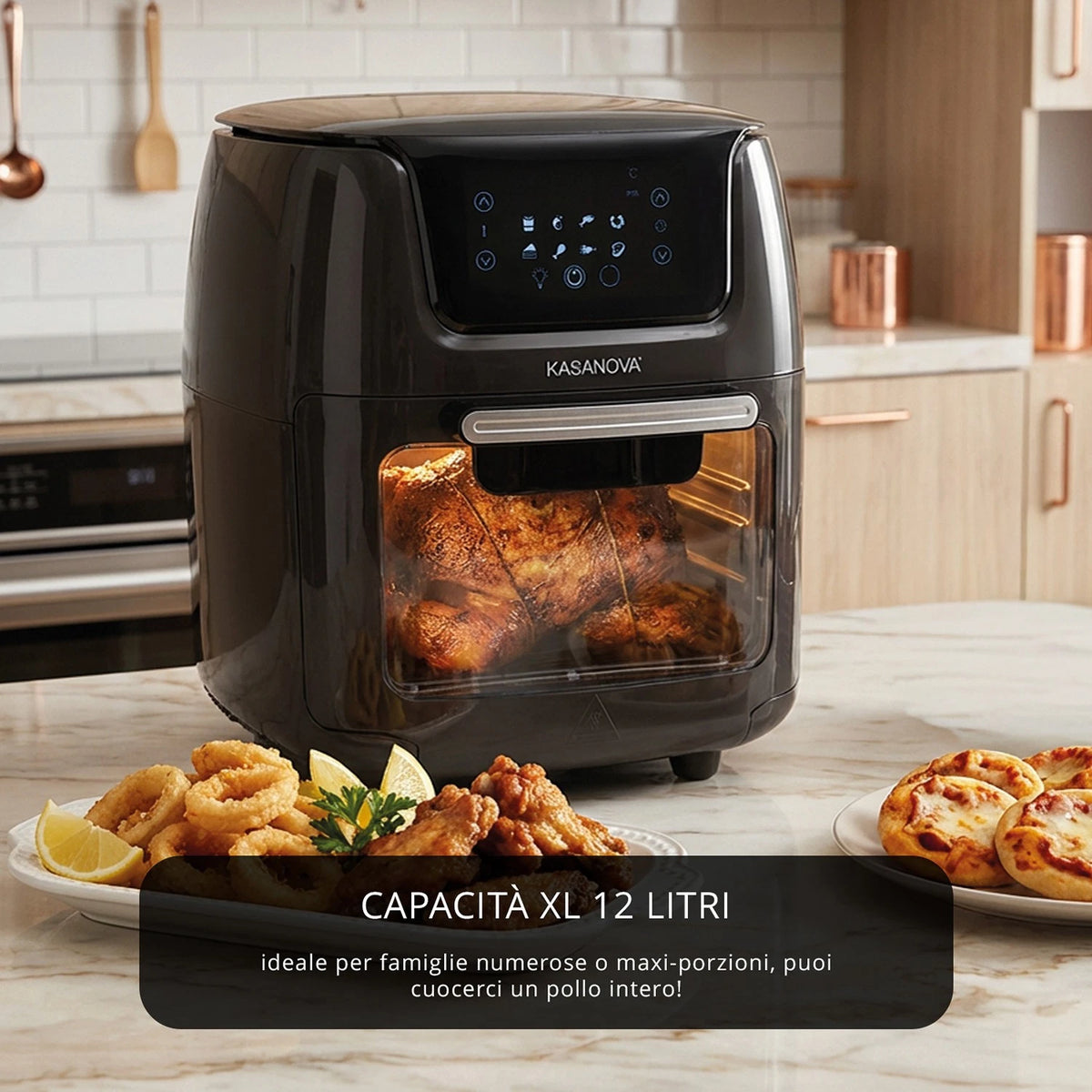 Forno Friggitrice ad Aria Digitale 12 Litri 1800 W Grigio