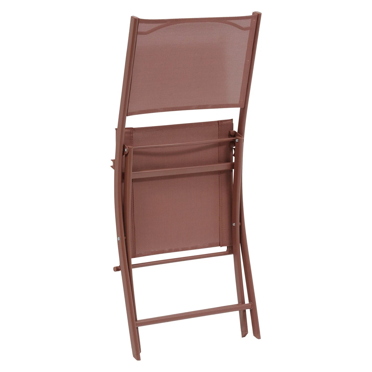 Sedia da Giardino Pieghevole Kasanova Modula Marrone Mogano, Salvaspazio in Acciaio e Texaline | 46x52x87 cm