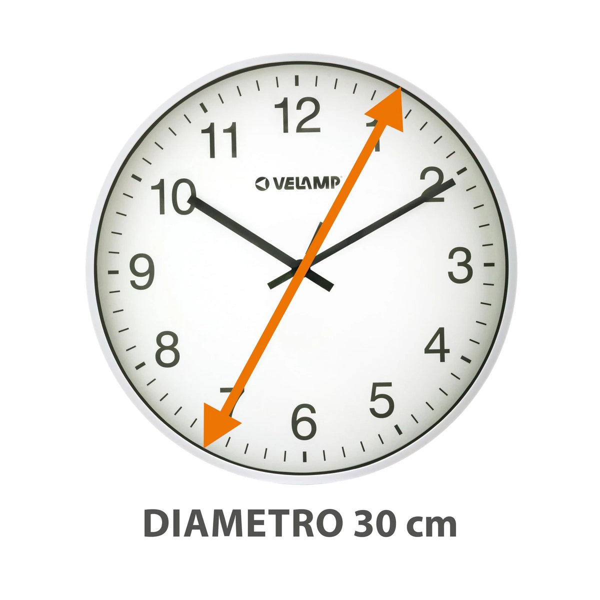 Orologio da Parete al Quarzo Rotondo 30 cm Bianco Velamp SER124-W