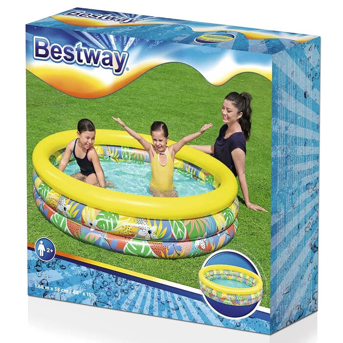 Piscina Gonfiabile Bestway Fantasia Floreale a 3 Anelli 168x38 cm, Piscina per Bambini e Famiglia | Bestway