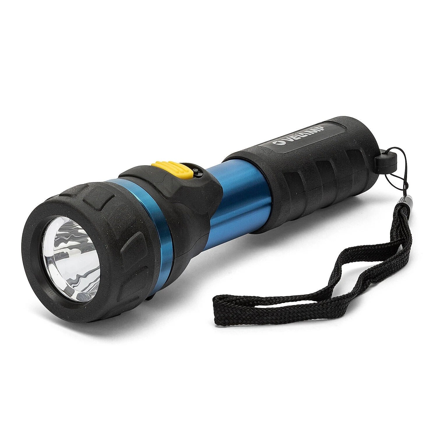 Torcia a LED portatile in alluminio 1W 70 lumen blu con laccio Velamp