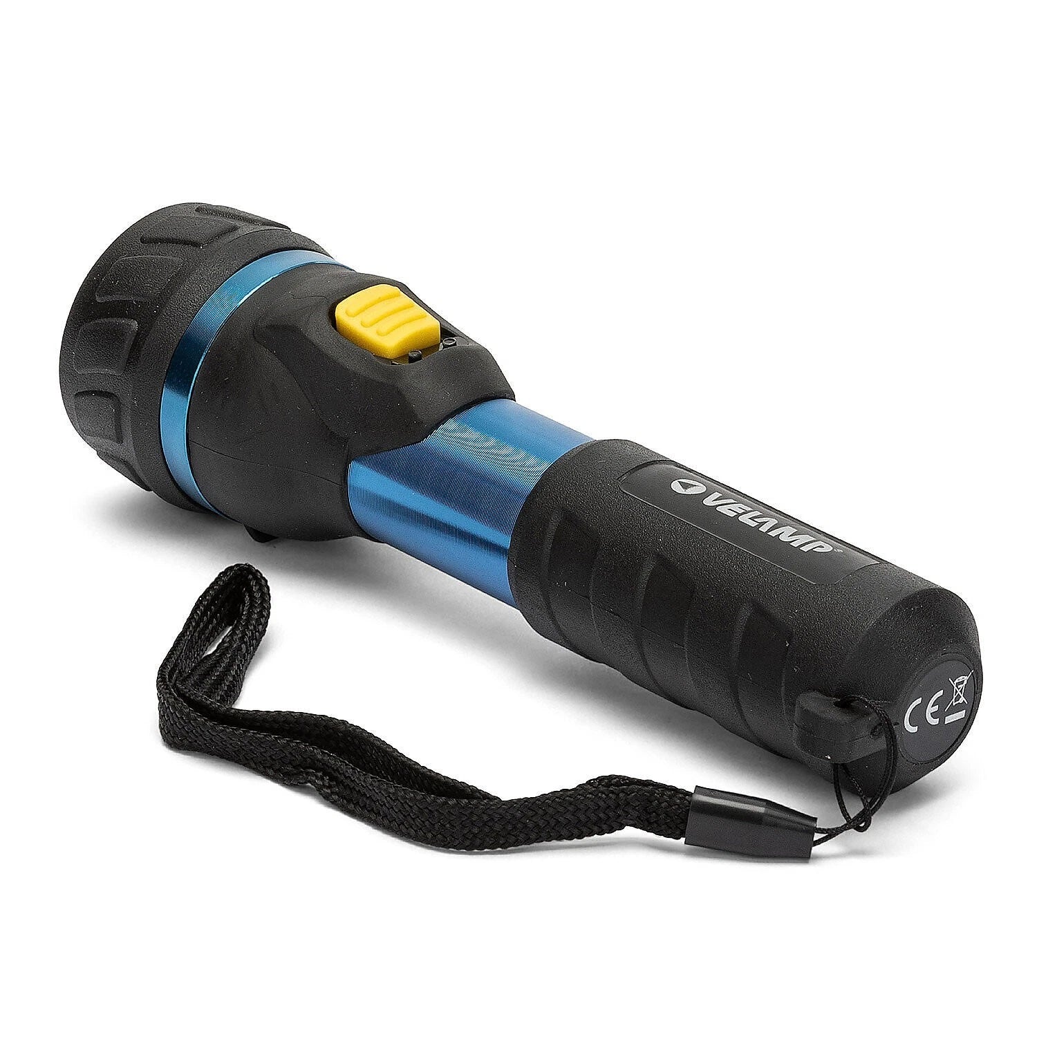 Torcia a LED portatile in alluminio 1W 70 lumen blu con laccio Velamp
