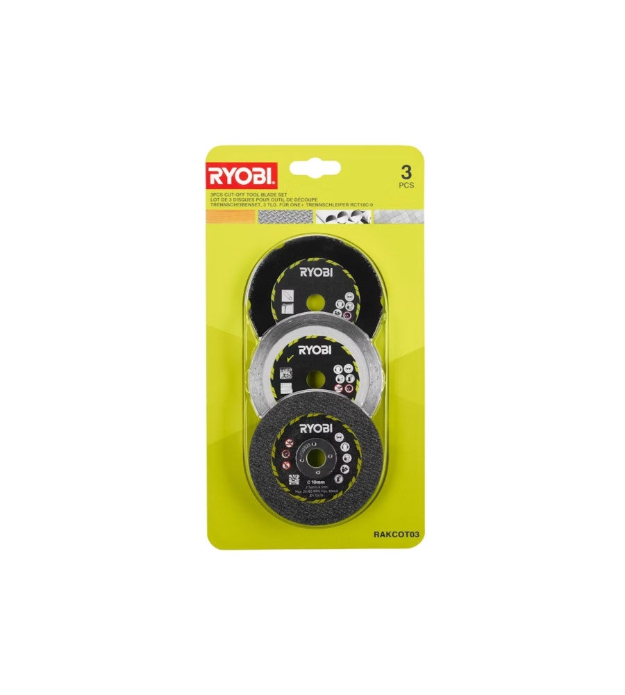 Ryobi Set 3 Dischi 76mm RAKCOT03 - Accessori di Ricambio per Taglio Preciso