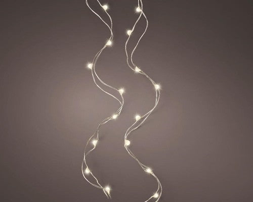 Stringa Luminosa Decorativa Micro LED 495cm Cavo Silver Argento Luce Warm White Bianco Caldo | Confezione PET Box Kaemingk