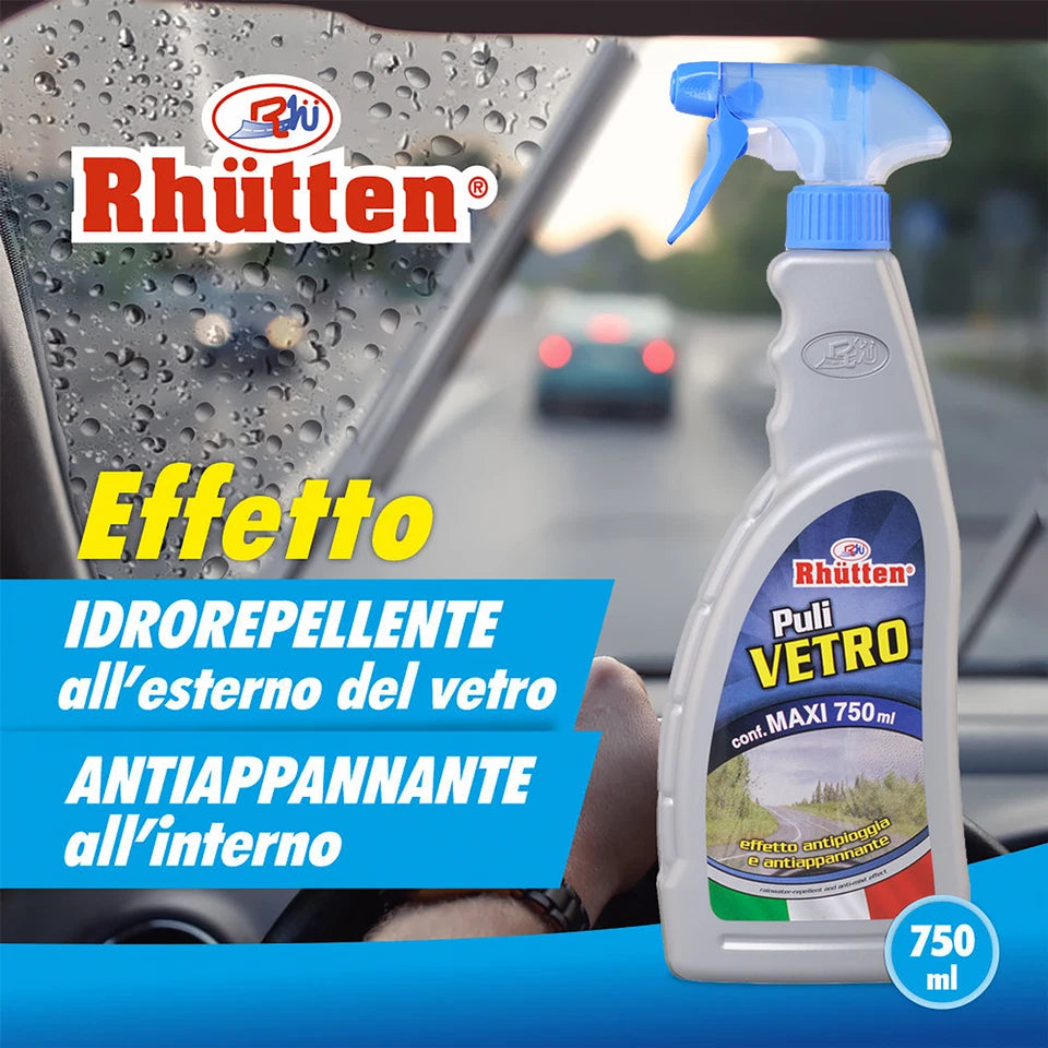 Rhütten Pulivetro Antipioggia 750 ml Detergente Idrorepellente per Vetri Auto