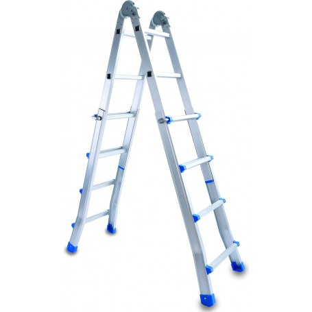 Scala telescopica in alluminio Everest 4+4 gradini portata 150kg