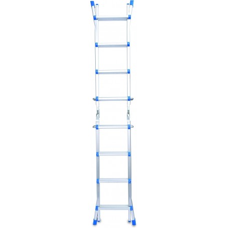 Scala telescopica in alluminio Everest 4+4 gradini portata 150kg