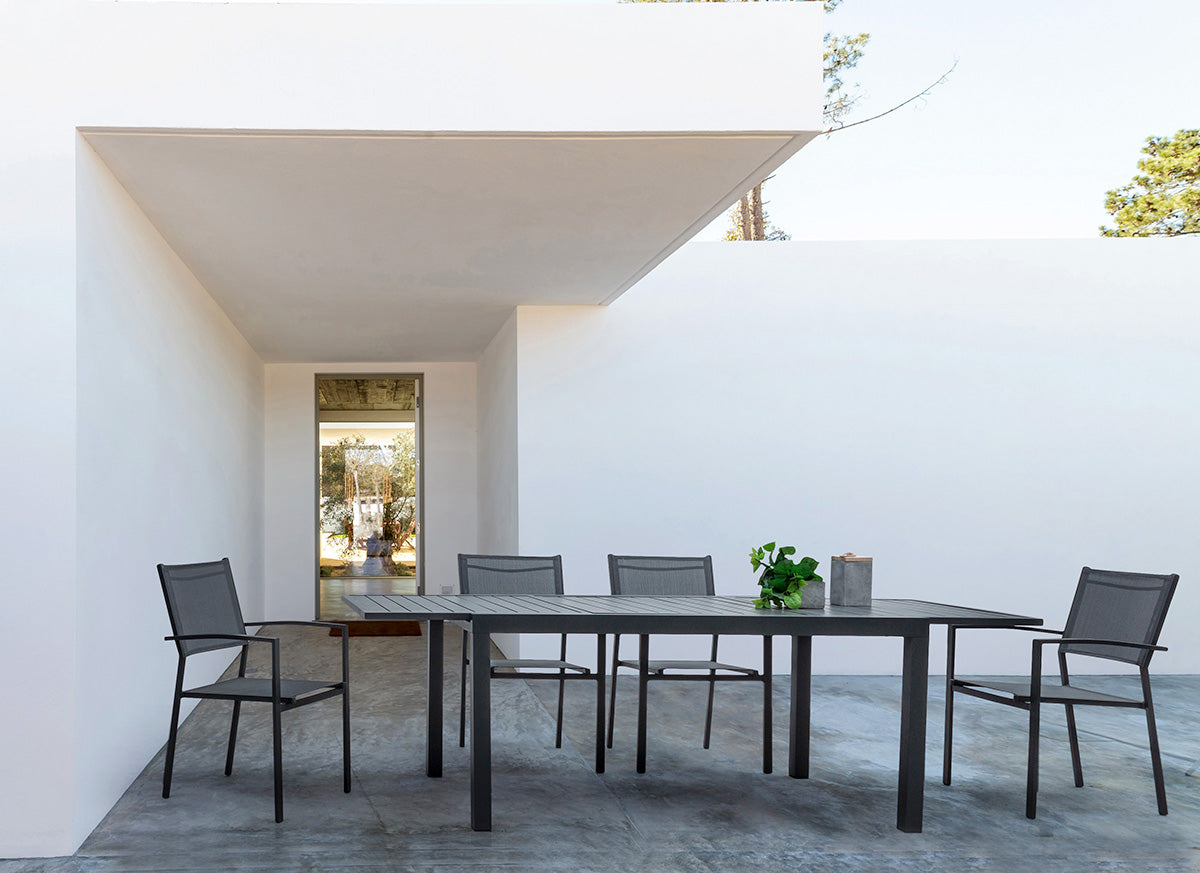 Sedia da Giardino Bizzotto Hilde Antracite in Alluminio e Textilene | 46x57x88 cm