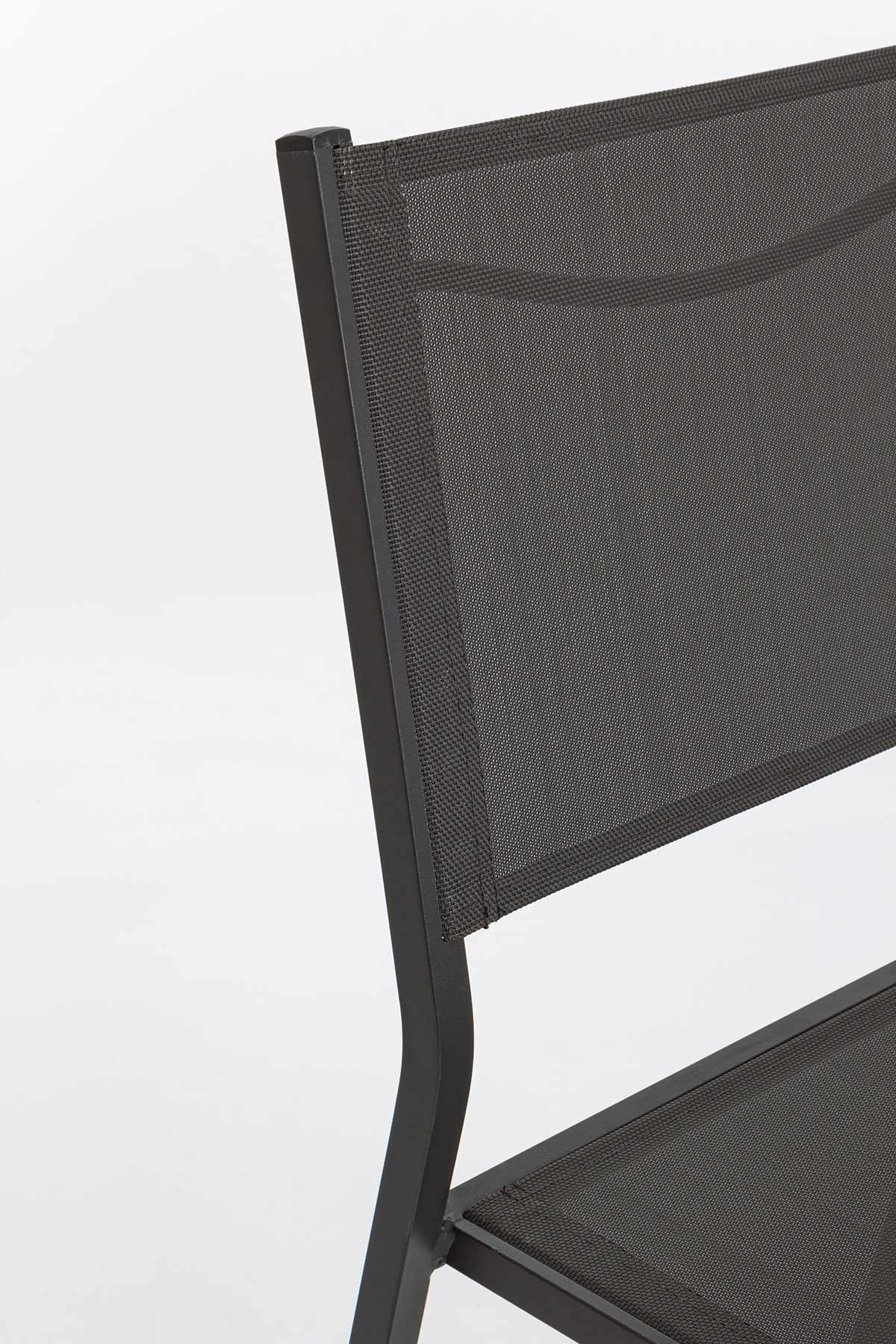 Sedia da Giardino Bizzotto Hilde Antracite in Alluminio e Textilene | 46x57x88 cm