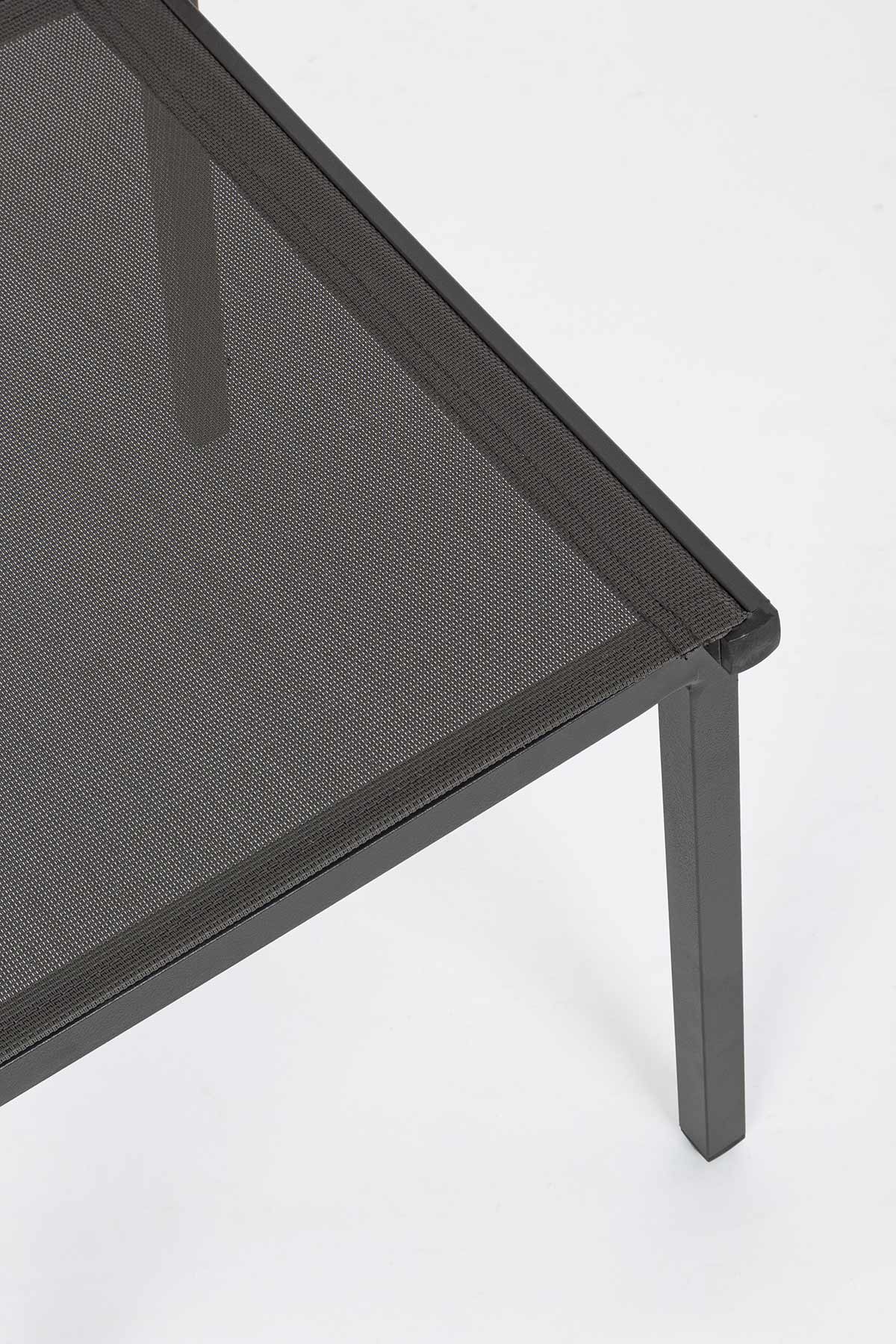 Sedia da Giardino Bizzotto Hilde Antracite in Alluminio e Textilene | 46x57x88 cm