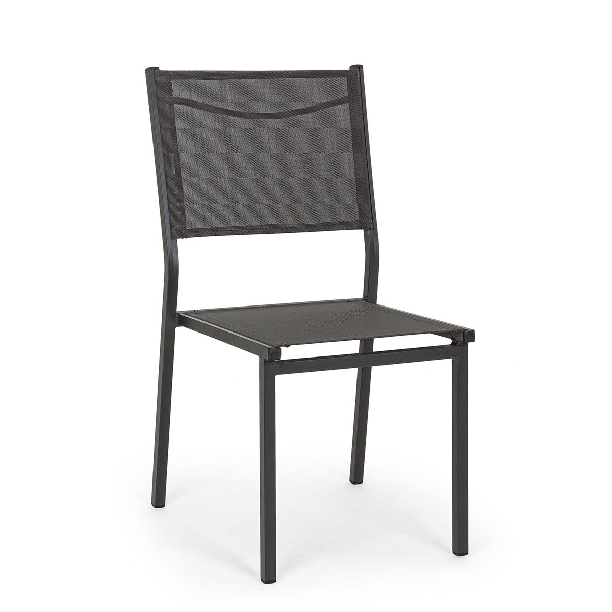 Sedia da Giardino Bizzotto Hilde Antracite in Alluminio e Textilene | 46x57x88 cm