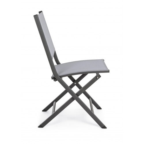 Sedia Pieghevole Bizzotto Elin in Alluminio e Textilene, Salvaspazio Outdoor | 47x57x88 cm