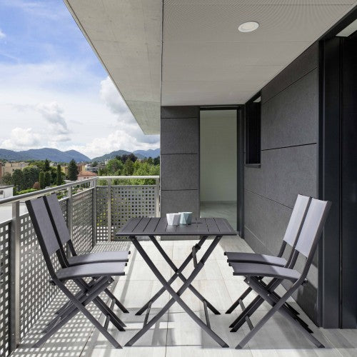 Sedia Pieghevole Bizzotto Elin in Alluminio e Textilene, Salvaspazio Outdoor | 47x57x88 cm