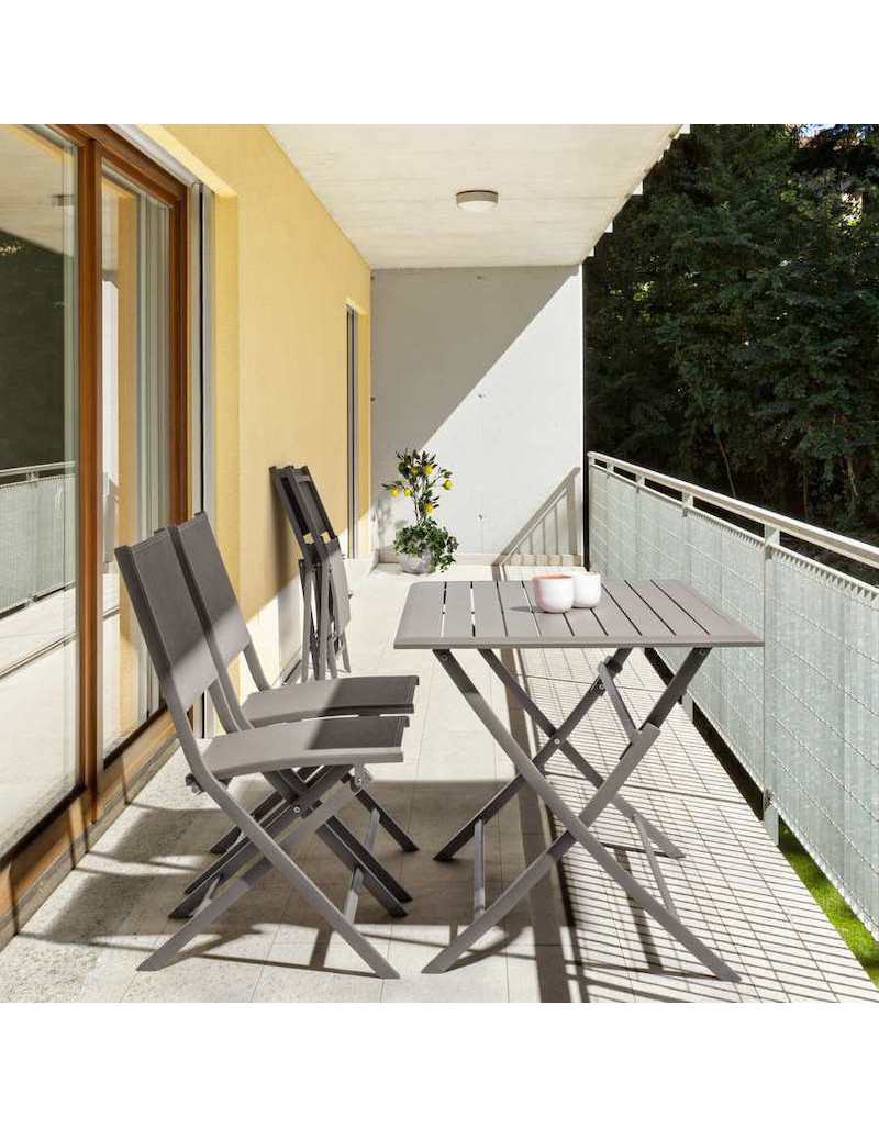 Sedia Pieghevole da Giardino White Label Elin Ciok, Struttura in Alluminio Leggera | 47x58x88 cm
