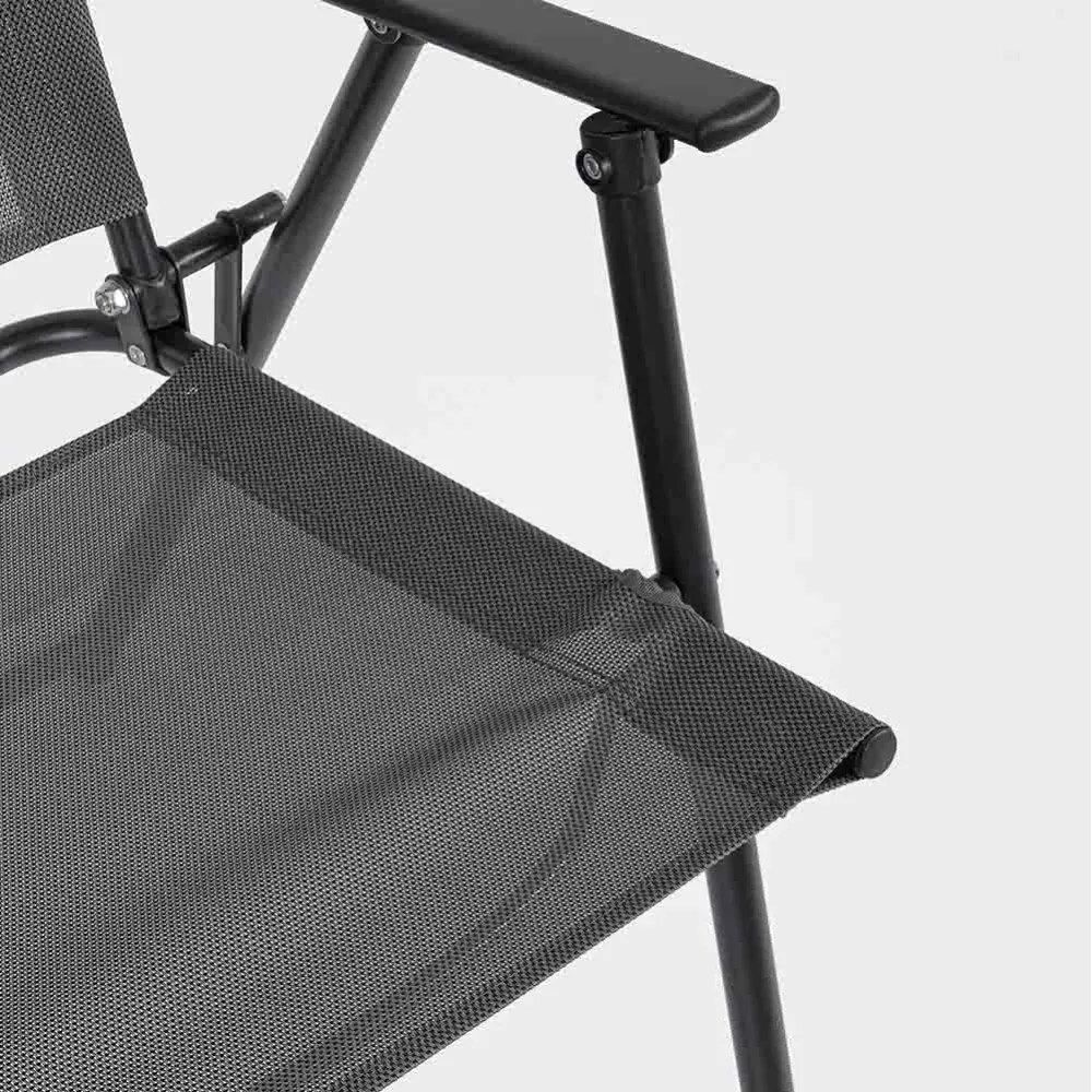Set da Giardino Pompei con Tavolo in Vetro, 2 Poltrone Pieghevoli e Ombrellone a Manovella | Bizzotto