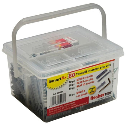 Valigetta 80pz tasselli con vite "Smartfix" Fischer