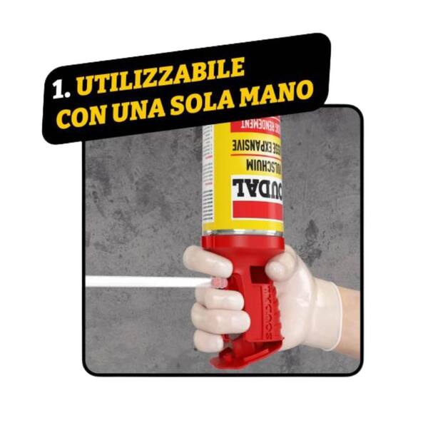 Schiuma Poliuretanica SOUDAL Genius Gun per Montaggio e Isolamento 750ml, Applicatore Manuale Riutilizzabile | SOUDAL