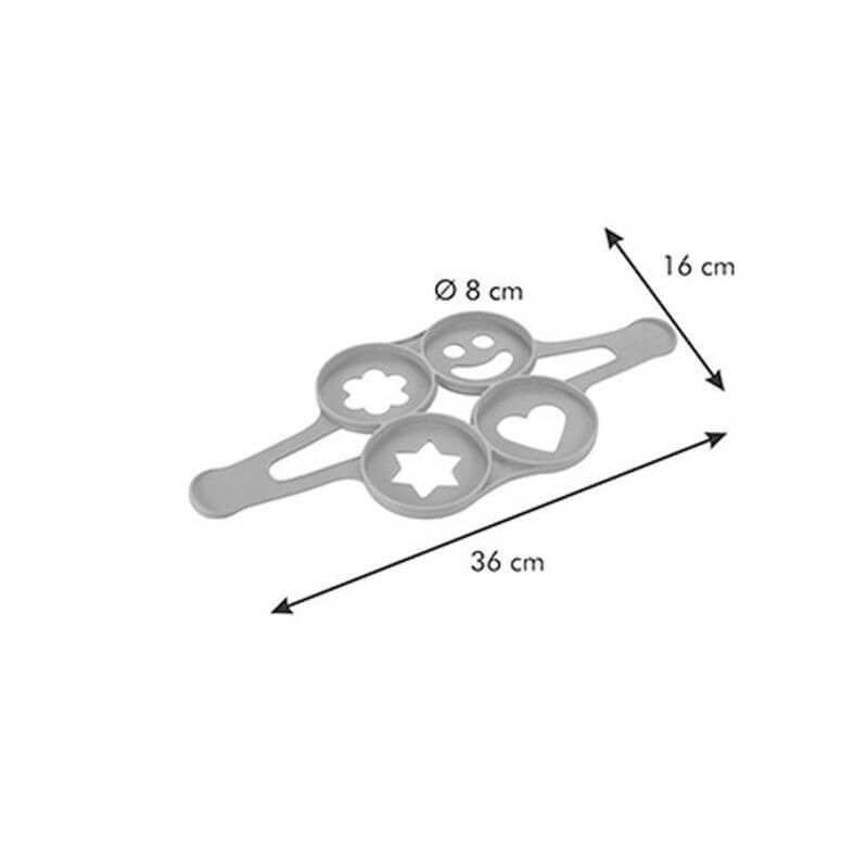 Stampo per Pancake in Silicone 36 x 16 cm con 4 Forme Decorative PRESTO Tescoma