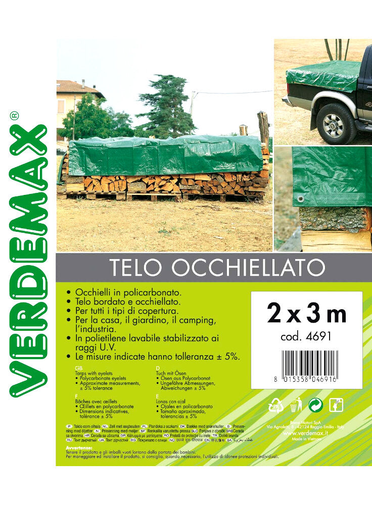 Telo Occhiellato 90 gr/mq, 2x3 Metri Verdemax