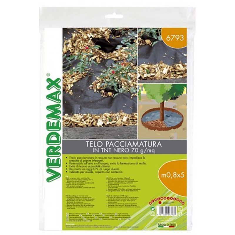 Telo Pacciamatura in TNT Nero 0,8x5 Metri Verdemax