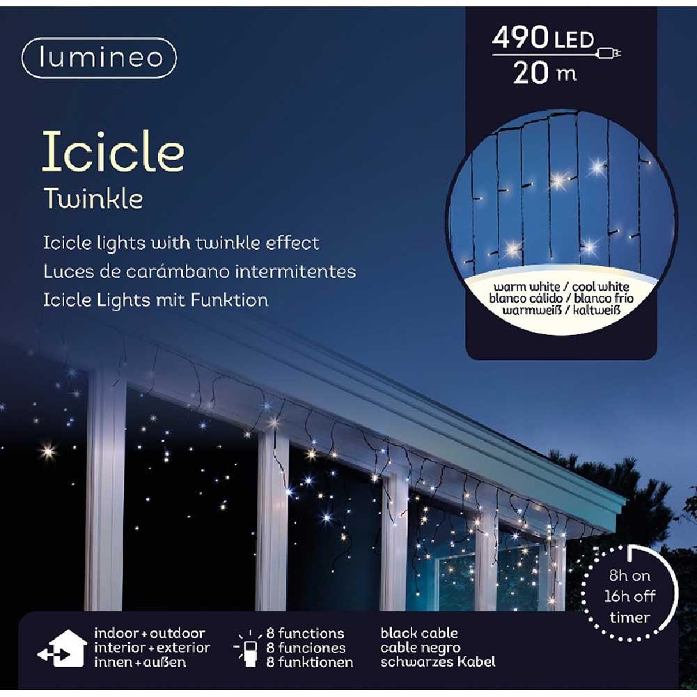 Tenda led icicle bianco caldo e freddo con giochi di luce filo nero 20m Kaemingk - Brico Sapiens - L' evoluzione del fai da te