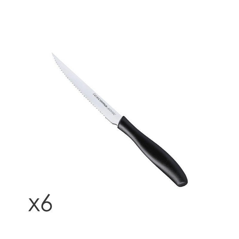 Set 6 Coltelli da Bistecca 12 cm in Acciaio Inox SONIC Tescoma