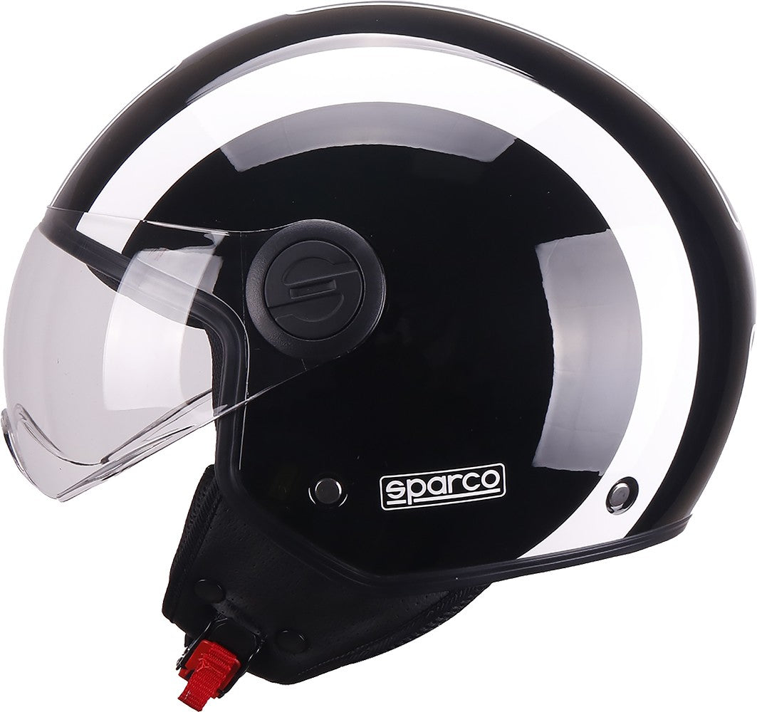 Casco Moto Sparco SP601 Integrale Nero/Bianco, Calotta in ABS ad Alta Resistenza Sparco