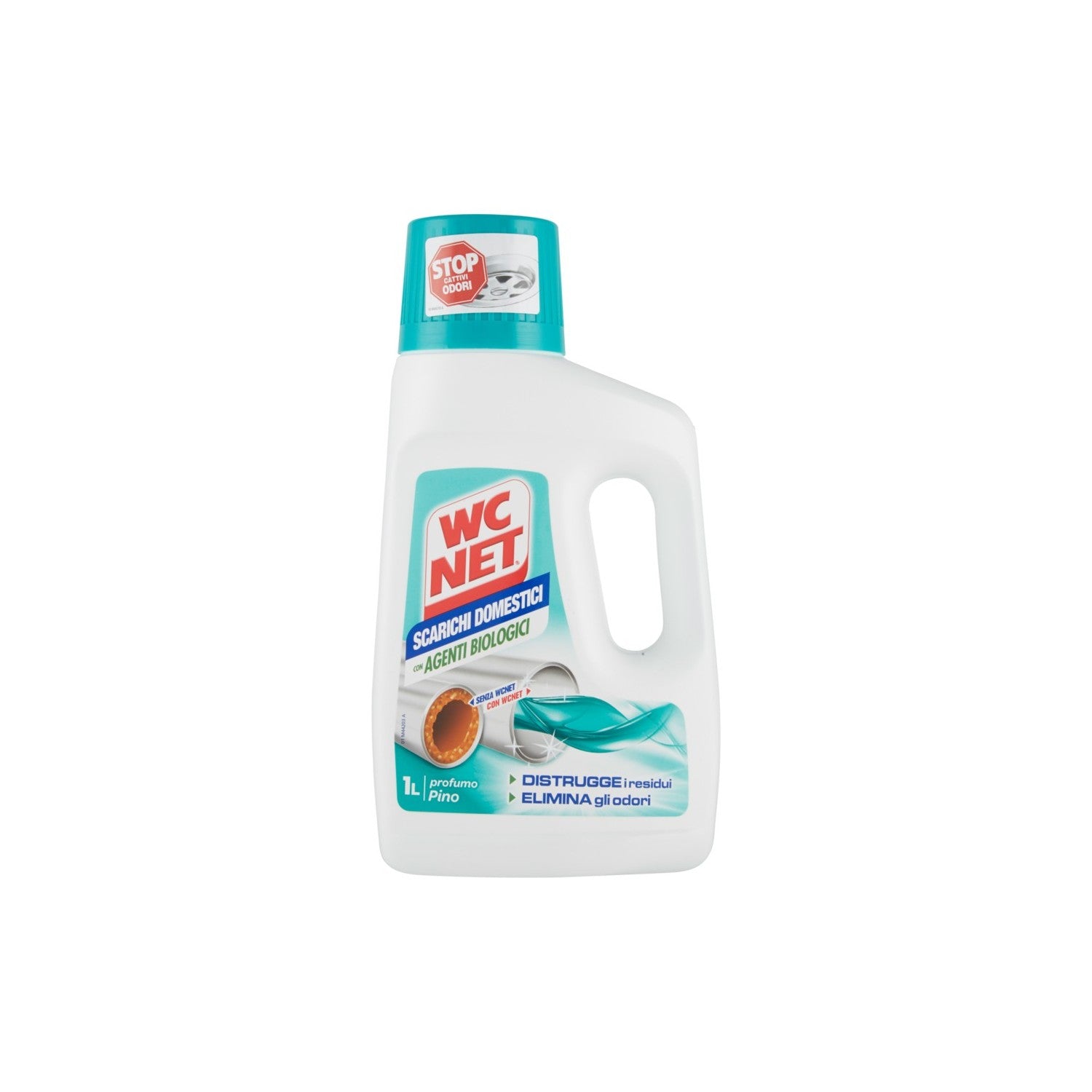 WC Net Professional trattamento scarichi domestici con agenti biologici 1 L profumo pino